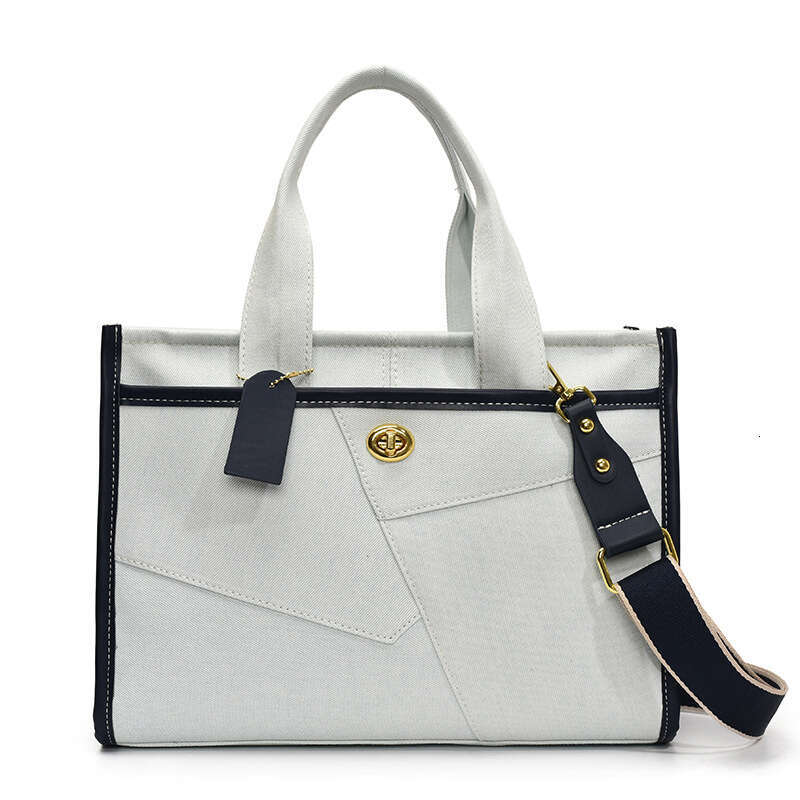 Women's 2025 New Denim Color Block Handbag Tote Casual Commuter Tote Luxury Shoulder bags Designer Crossbody Bag
