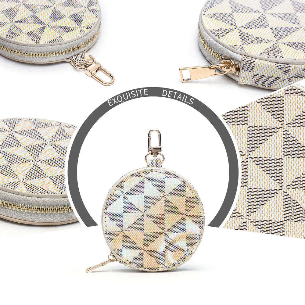 Lacel Urwebin Round Geometric - Patterned Coin Purse: Compact & Stylish Keychain Pouch for Small Essentials
