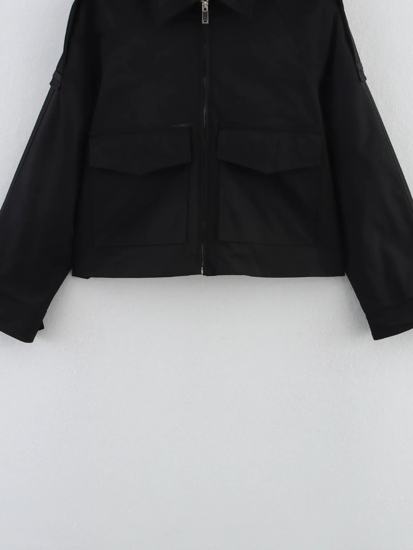 PB ZA2025 Summer Womens Casual Commuting Versatile Lapel Pocket Zipper Jacket Short Windbreaker 250728