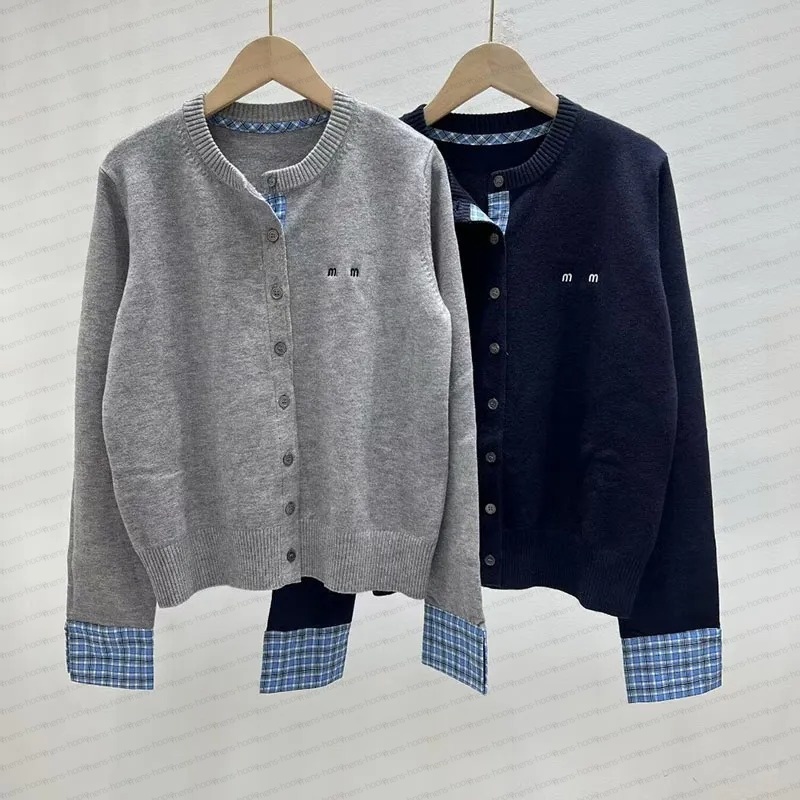 Women's cardigan designer new sweater knitted round neck long sleeved cardigan sweet anti-aging short women's sweater jacket