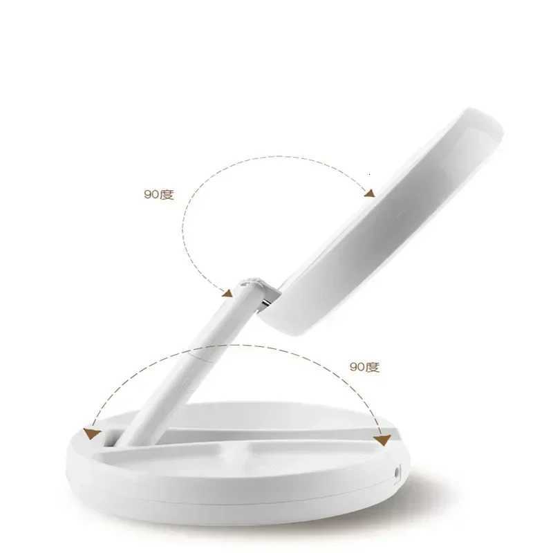Foldable USB Charging or Battery LED Mirror Makeup White Vanity Cosmetic Mirror with Light 10X Magnifying Table Mirrors Z250807