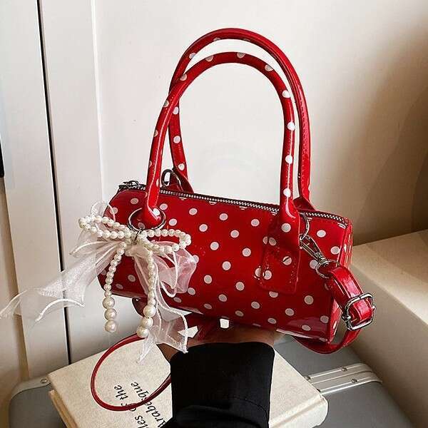 2025 New Dotty Handbag Small Tote Korean Style Trendy Pillow Polka Dot Multifunctional Crossbody Women's Bag