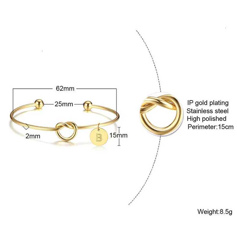 Trendy Initial Coin Charm Bangle for Women Men Lover Wife Stainless Steel Letter Cuff Bracelet Couple Jewelry Dropshipping Z250807