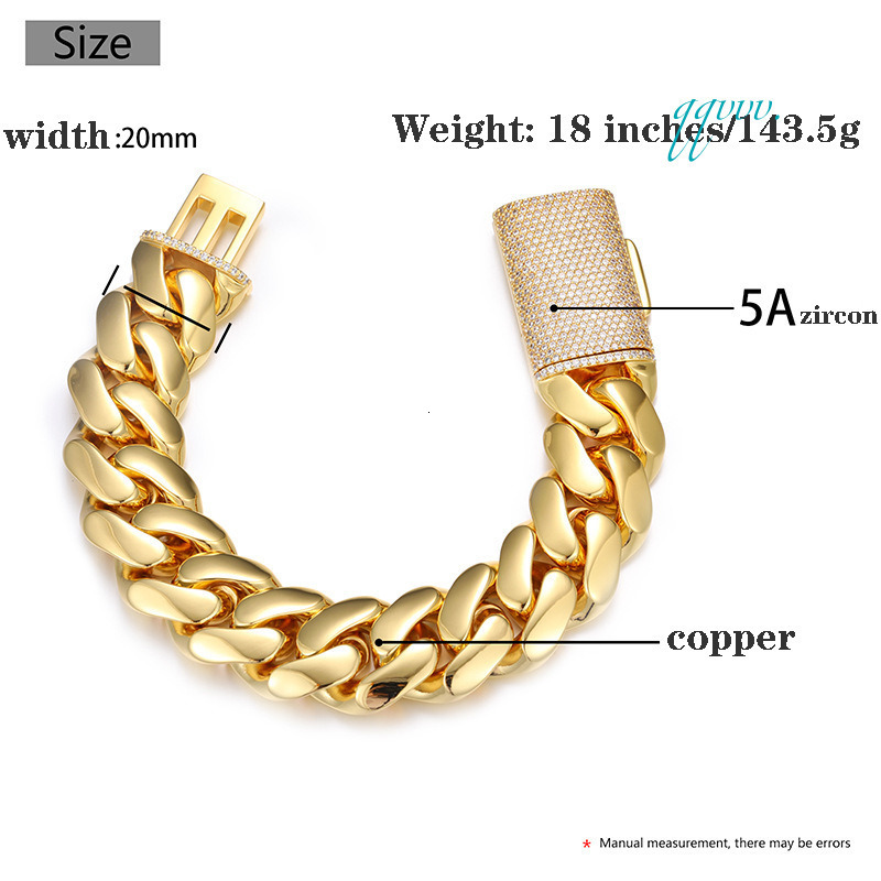 18k 14K In Gold Stock Plated Bracelet 10mm-25mm 7-9 Inch Pulseras De Hombre Men Women Custom Plate Chunky Cuban Miami Chain