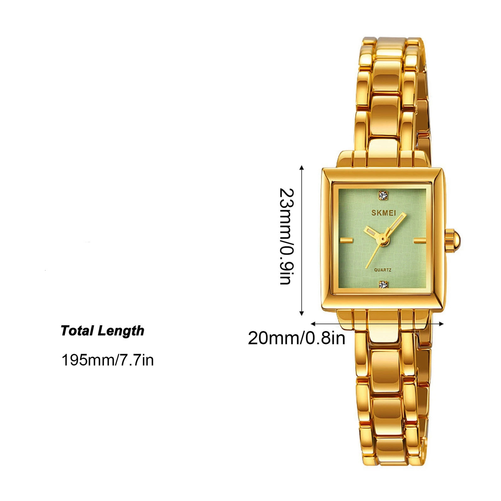 Women Stainless Steel Wristwatch Rhinestone Fashionable Rectangular Quartz Watch 30m Water Proof Lady Watch for Daily 250807
