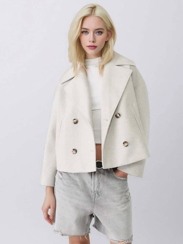 New Winter Woman's Coats,Long Sleeve Coats,Cropped For Ladies,Button Jackets,Wool Coats,Pockets On Coats,Elegant Coats dongdumaoyi
