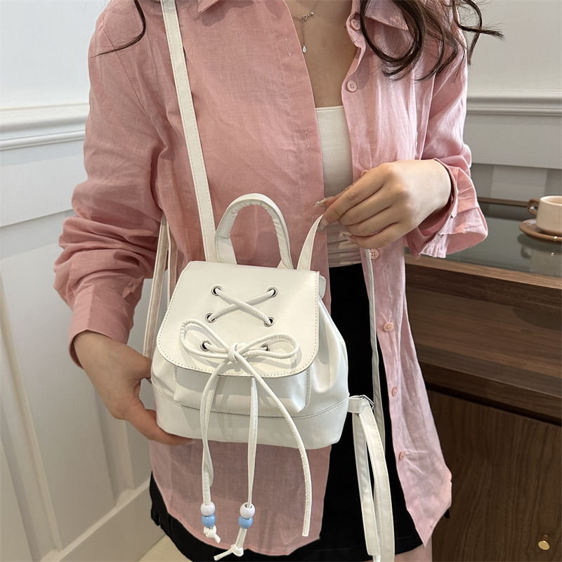2025 Autumn New Women's Backpack Fashion Academy Style Backpack Handbag Bucket Bag Travel Bag Backpack fashion Bow Light Luxury Style Autumn New 