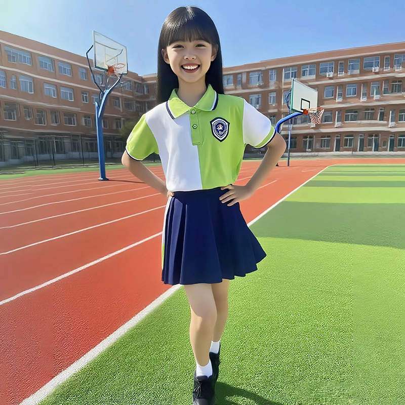 Manufacturer customized kindergarten primary school uniform polo shirt set for men and women's sportswear