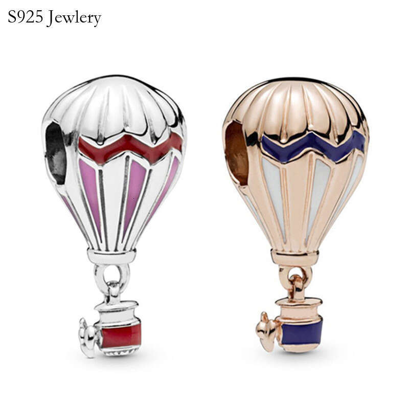 Popular 925 Sterling Silver Cute Hot Air Balloon Pendant DIY Beads For S925 Snake Charm Bracelet Women Jewelry Making Gifts