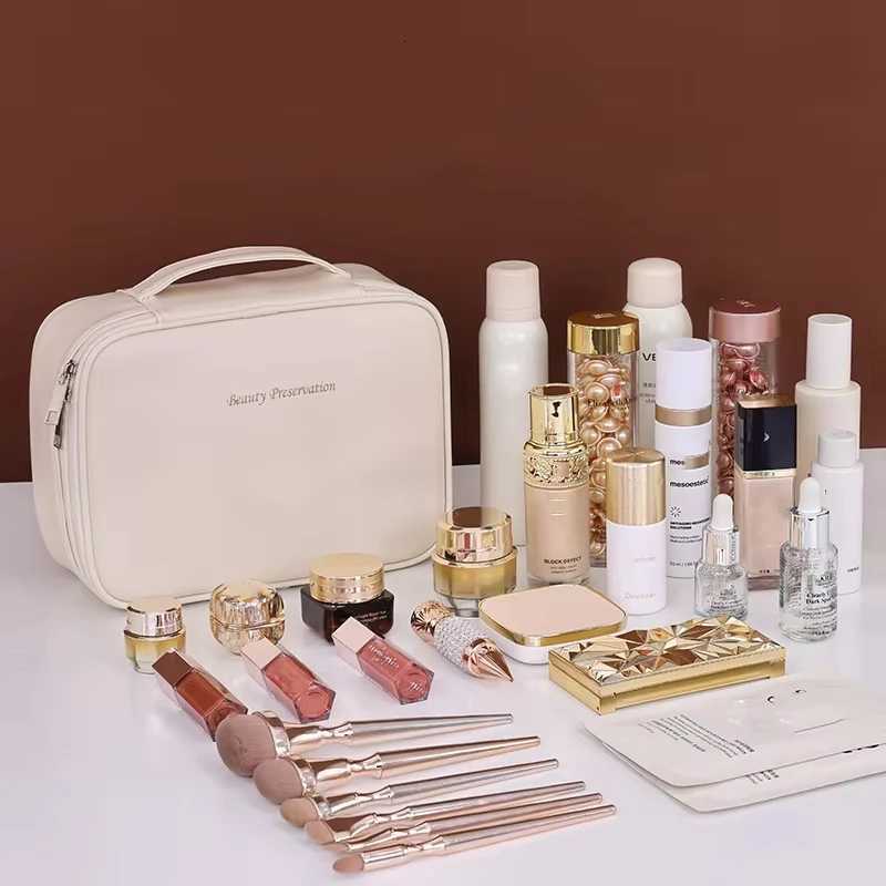 1pc Makeup Bag Hand-held Large Capacity Multi-layer Classified Storage Bag Portable Travel Toiletry Bag Organizer Y250808
