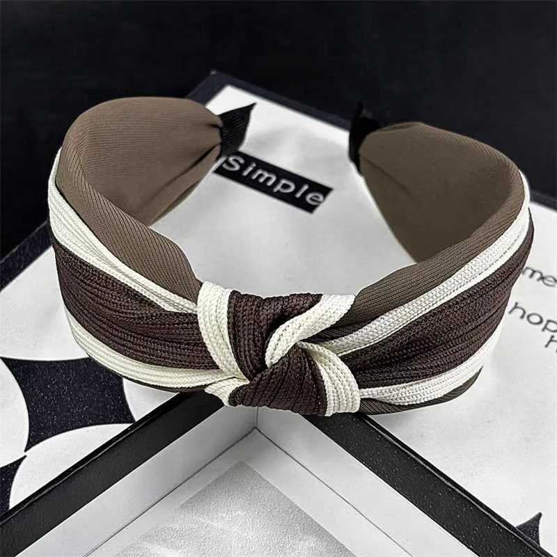 100% Cotton Knitted Fabric Knot Band for Fem Casual Shop Heaear Wide Pr Hair Hoop Accessories Y250808