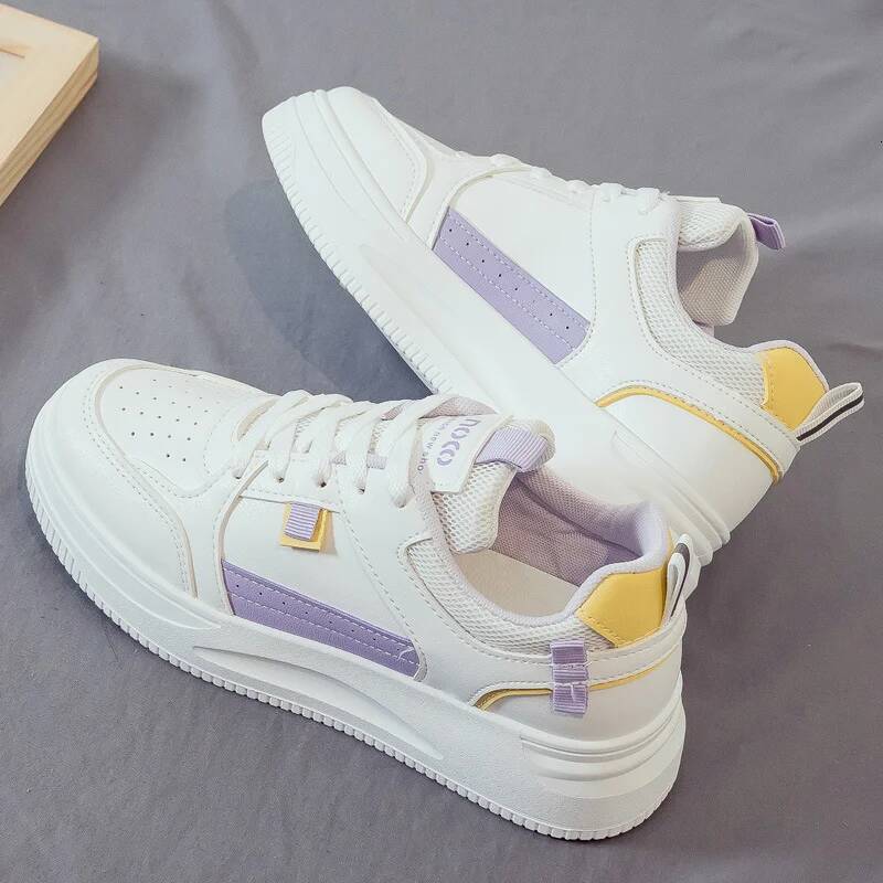 Women's Small White Summer New Soft Non-slip Comfortable Sports Heightened Thick Bottom Leisure Board Shoes ddmysaturn