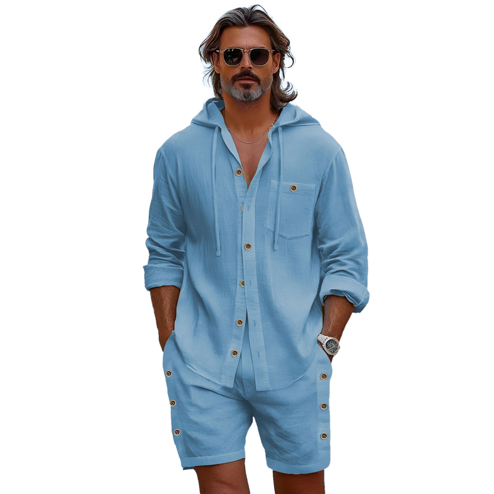 Spring Summer Men Set Fashion Man Cotton Linen Two piece Set Shirt Jacket Pants Casual Business Thin Clothing Breathable Suit Mens Tracksuits