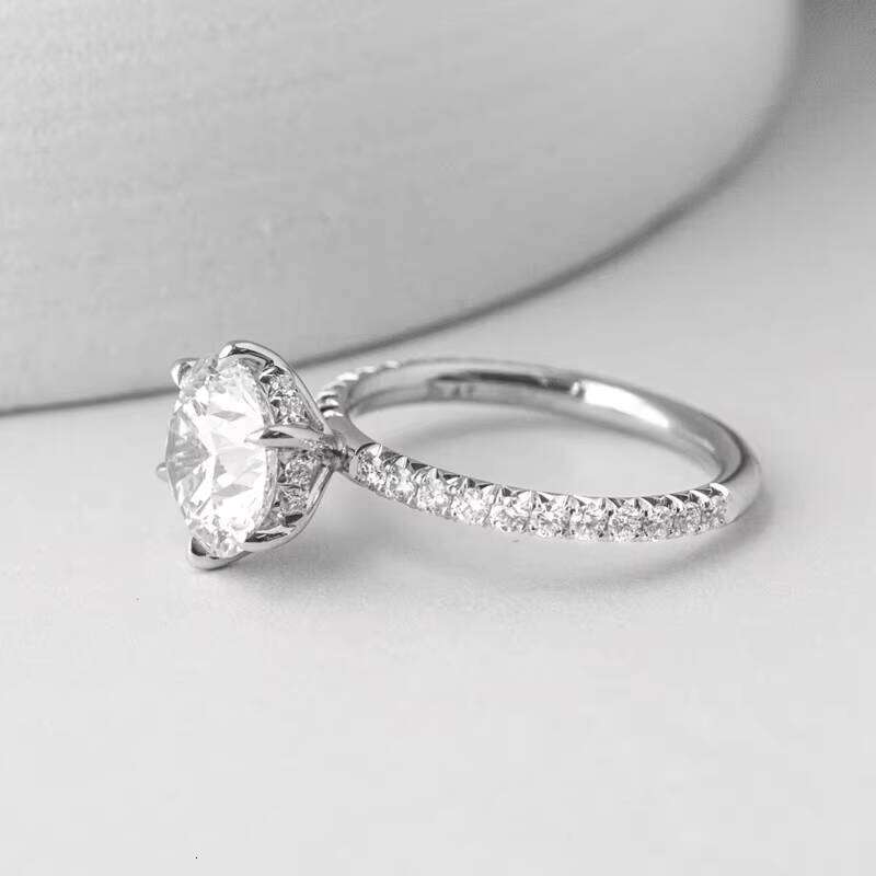 Xingguang Jewelry White Gold Ring 2.5ct 14k Round Cut Moissanite Dia Wedding Rings