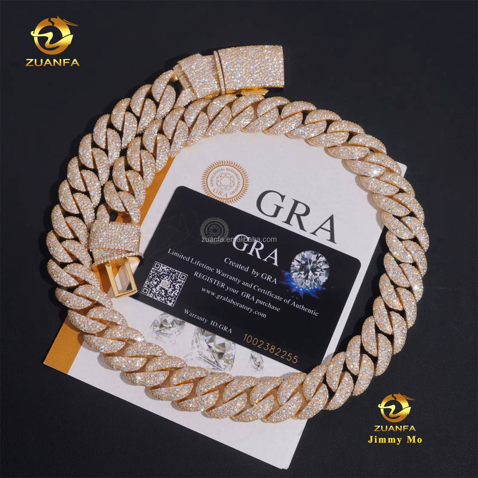 Customized Luxury Heavy 925 Solid Silver 18mm Big Guy Rapper Jewelry Iced Out Hip Hop Moissanite Diamond Miami Cuban Link Chain