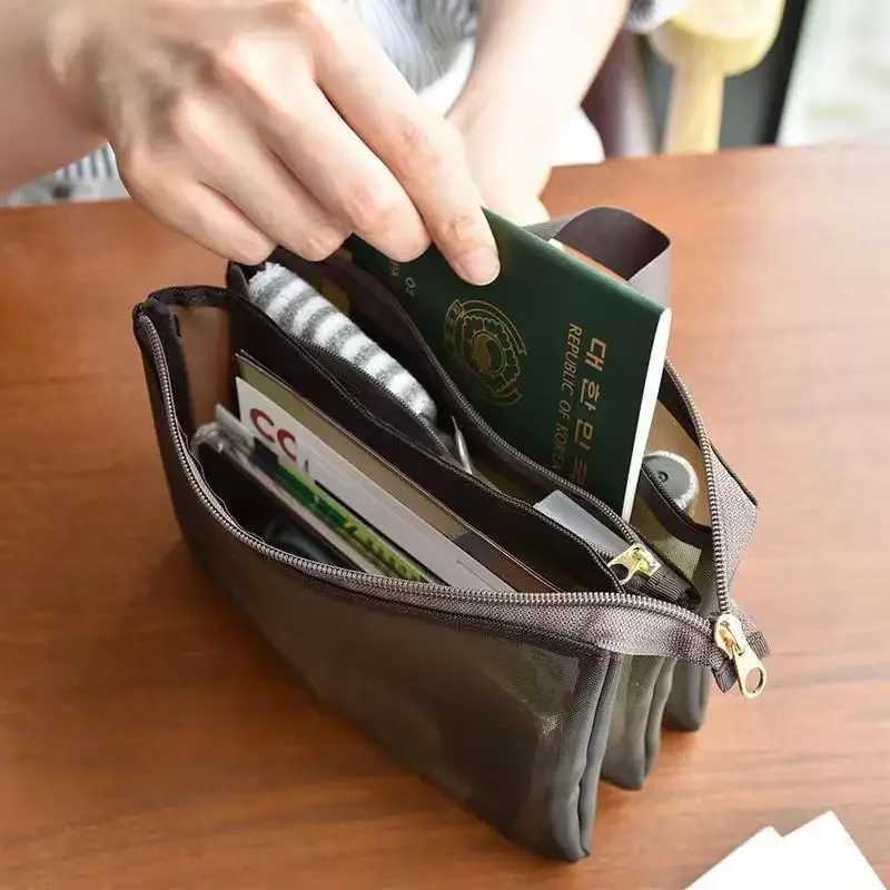 Large Capacity Cosmetic Bags Skin Care Product Lipstick Toiletry Makeup Organizer Case Mesh 3 Layer Travel Wing Storage Bags Y250808