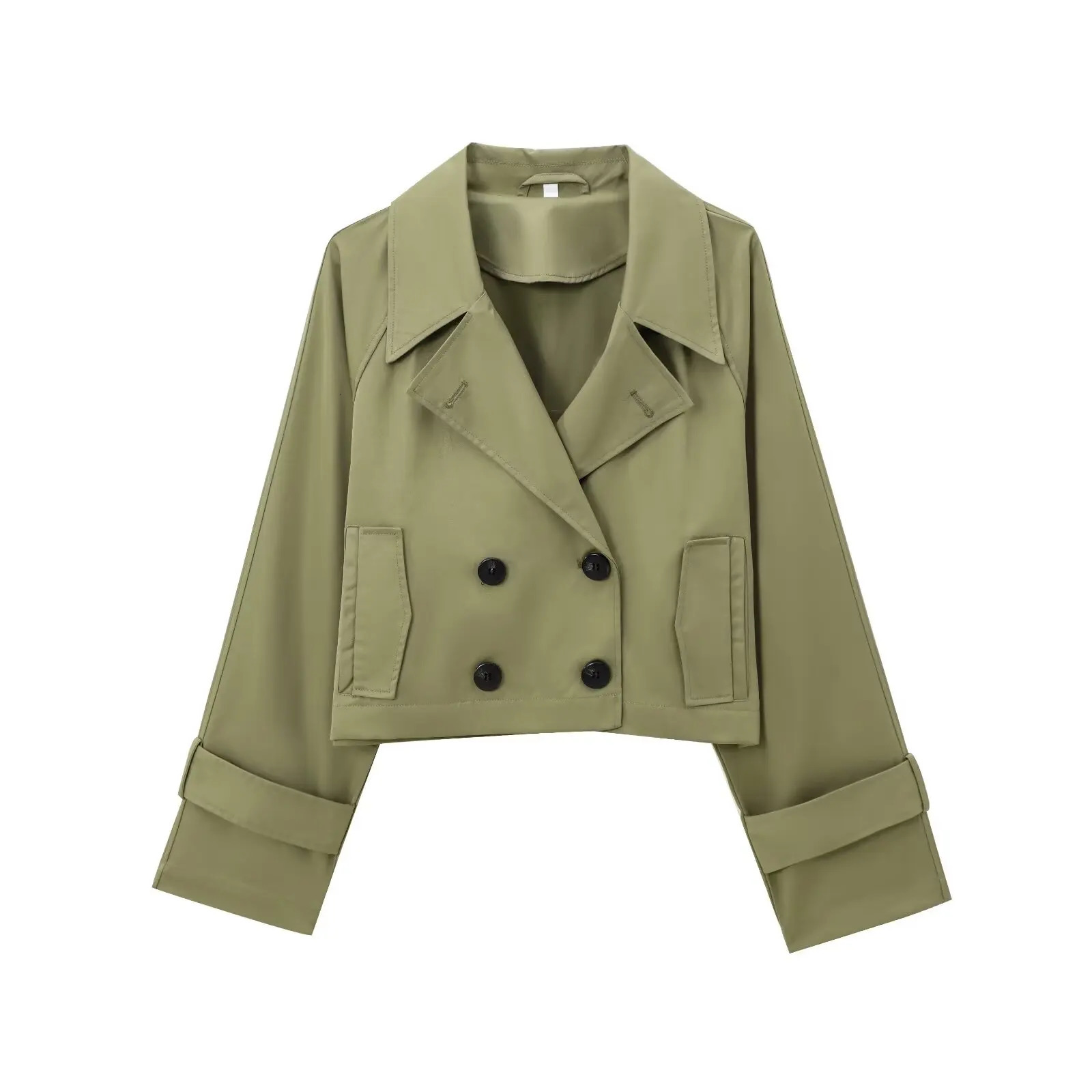 autumn womens clothing style fashionable and versatile windbreaker style long sleeved short elegant jacket 250728