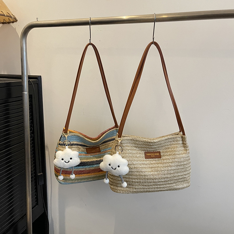 2025 Autumn New Women s Shoulder Bag Fashion Color Block Rainbow Weaving Bag Autumn New Handbag Women s Crossbody Bag Autumn New trend Designer Bag