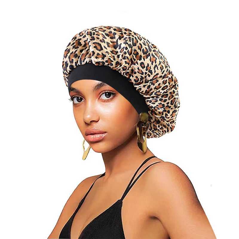 New Satin Hair Caps for Sleeping Women Bath Wide-brimmed Headwear Cover Hat Curly Hair Styling Accessories Hair Cap for Sleeping Z250808