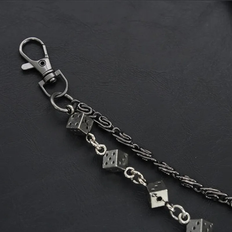 Mens Motorcycle KeyChain Jean Biker Belts Chain Skull Charm Leather Gothic Rock Pants Trousers Waist Key Mens 250807