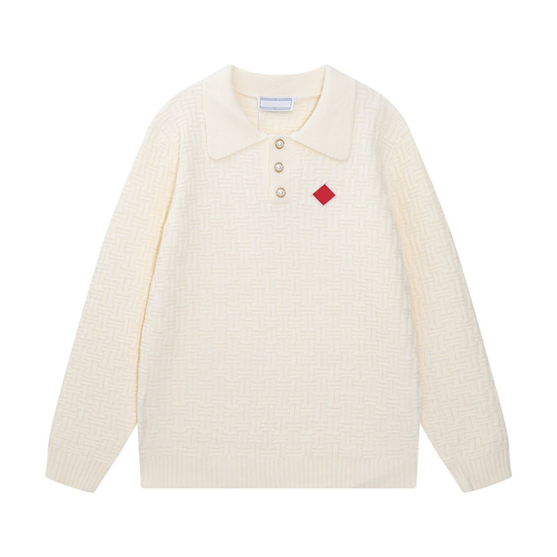 Men Designer Polo Sweater Simple Oversize Button Knitted Cashmere Pullovers Sporty Outdoor Daily Outfits Winter Jumper