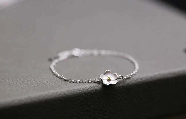 Personality New Art 925 Sterling Silver Jewelry Female Simple Bar Flower High-Quality Popular Bracelet for Women Z250807