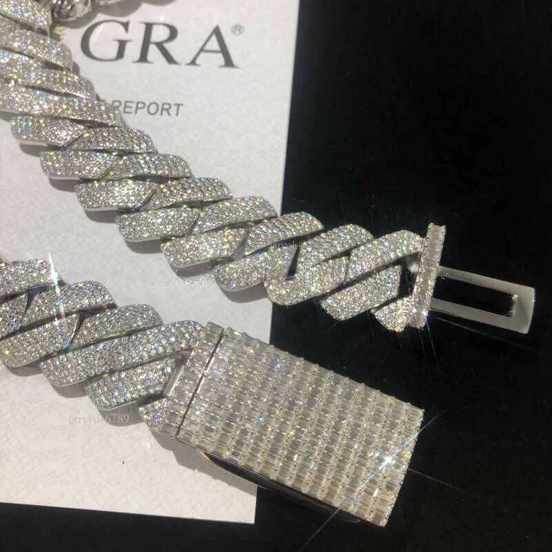 Premium moissanite vvs Miami Cuban chain moissanite Hip Hop men's necklaces free quick delivery