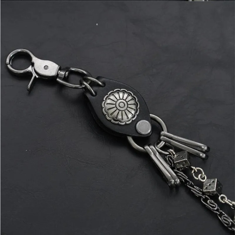 Mens Motorcycle KeyChain Jean Biker Belts Chain Skull Charm Leather Gothic Rock Pants Trousers Waist Key Mens 250807