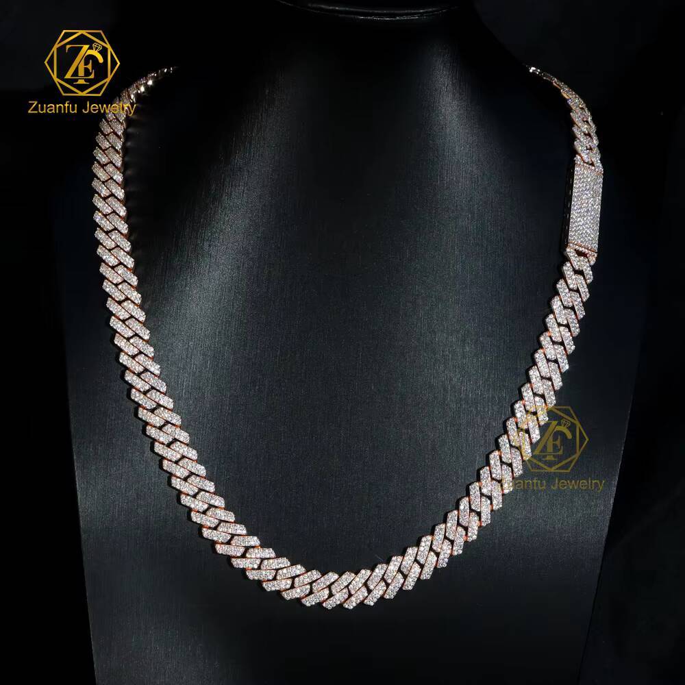2025Wholesale Mens Stylish Cuban Link Bracelet Necklace 6MM-15MM VVS Moissanite Iced Diamond Hip Hop Style Mens Stylish Cuban