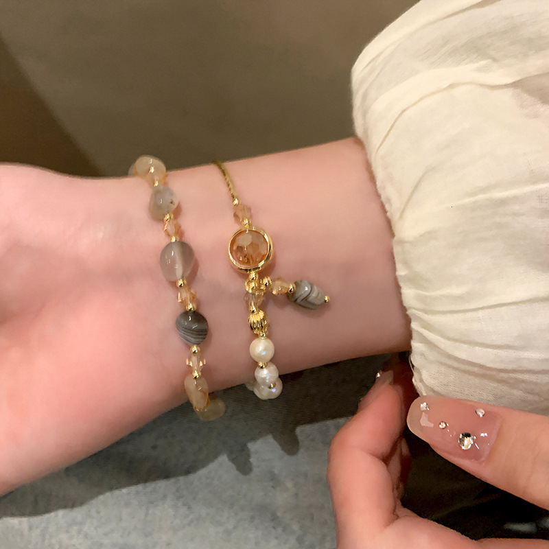 Korean High-End Artificial Pearl Crystal Niche Simple Fashion Versatile Beaded Bracelet