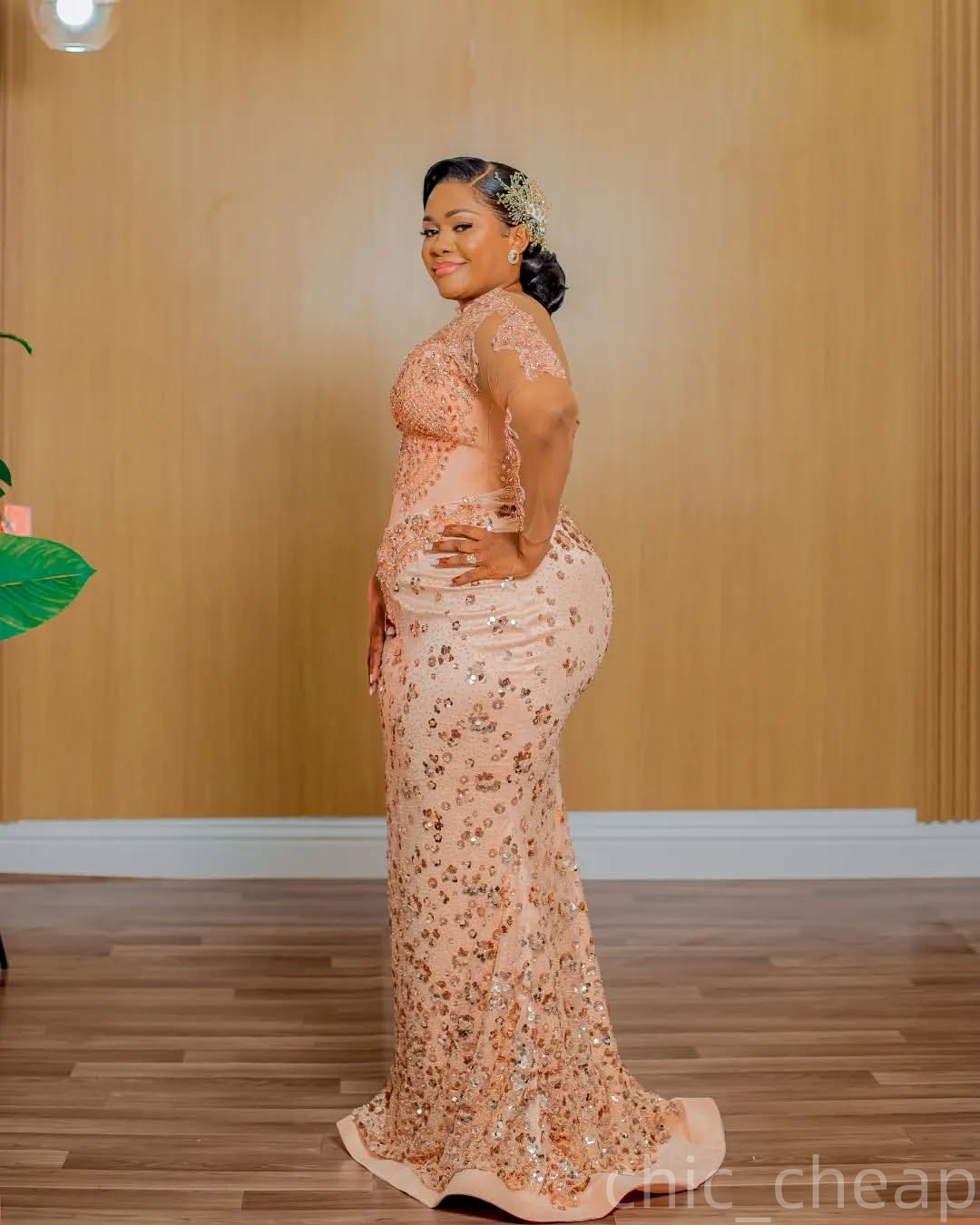Mermaid Champagne Prom Dresses 2025 Crystals Beaded Sequined Evening Formal Party Second Birthday Engagement Gowns Plus Size Dress For Special Occasio