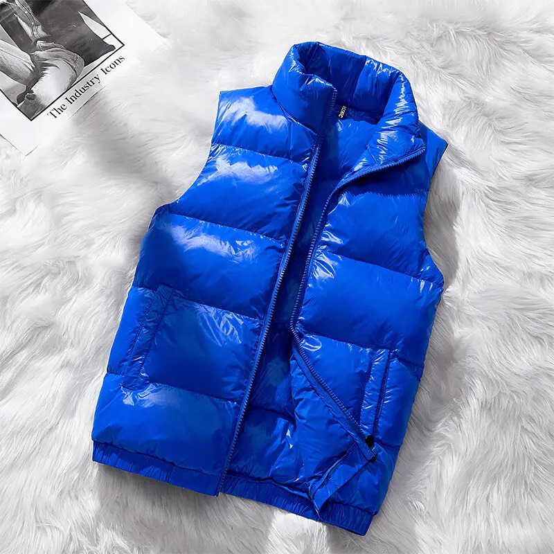 Winter Clothing Male Zipper Down Vest Jackets Casual Mens Waistcoat Winter Windproof Coats Vest Jacket Warm Sleeveless 250804
