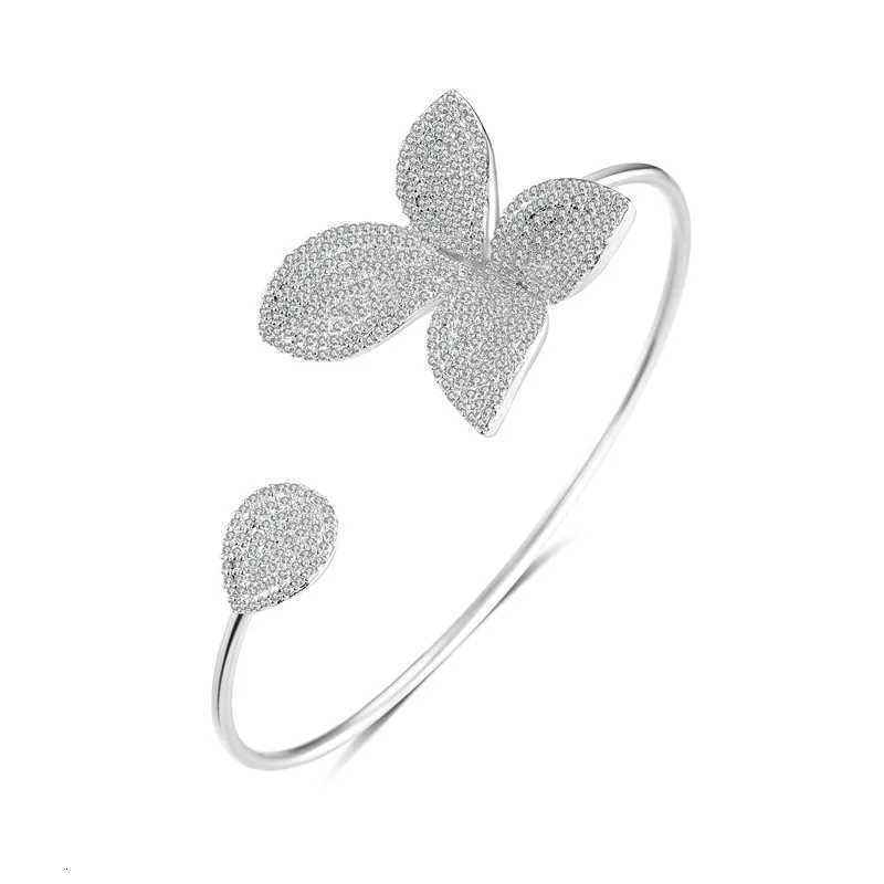 ZAKOL Classic Micro Paved Full Cubic Zirconia Leaves Cuff Bracelet Bangle for Women Luxury Dubai Bridal Jewelry 2025 New Z250807