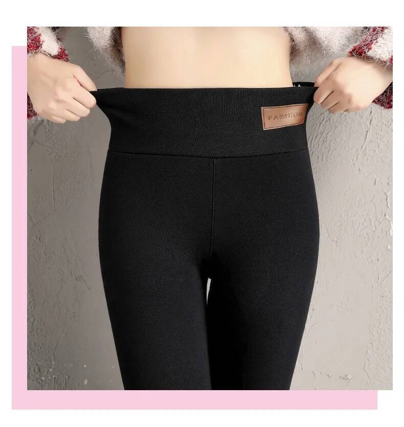 Ultra thick imitation lamb cashmere artificial veet leggings, winter plush thickened high waisted long pants, warm pants dongdumaoyi