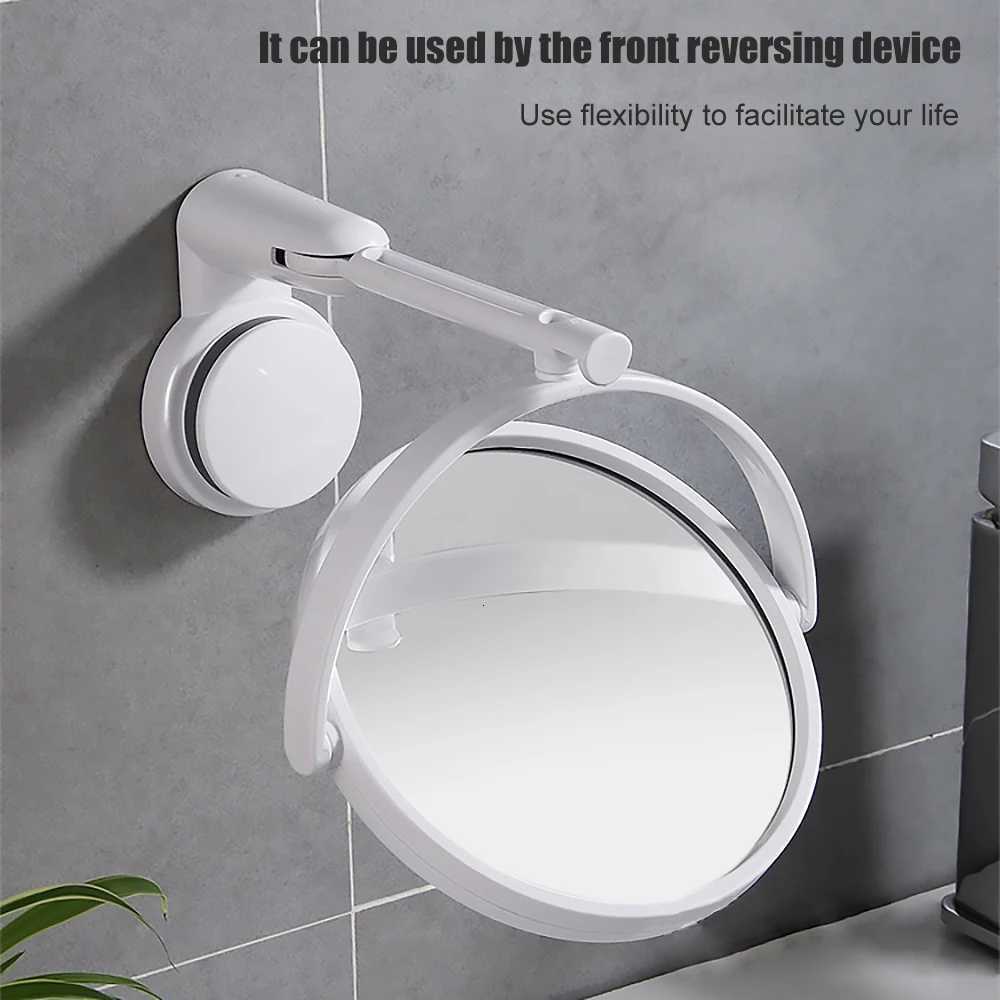 Wall Mirror Folding Arm Extend Bathroom Mirror Without Drill Swivel Bathroom Mirror Suction Arm Double Side Cosmetic Makeup Z250807