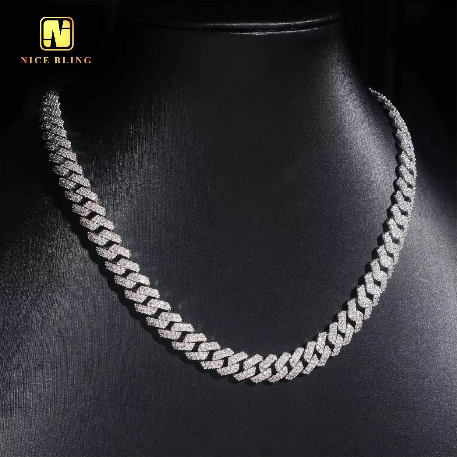 2025Sale Promotion 10mm Fine Jewelry Iced Out Diamond Cuban Link Chain Hip Hop Jewelry VVS Moissanite Bracelet Necklace for Men