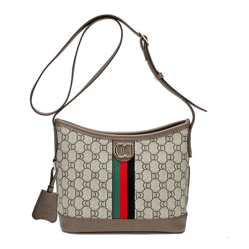 Niche Luxury Old Flower Bucket for Women 2025 New Office Commuter Handbag Versatile Casual Shoulder Crossbody Bag