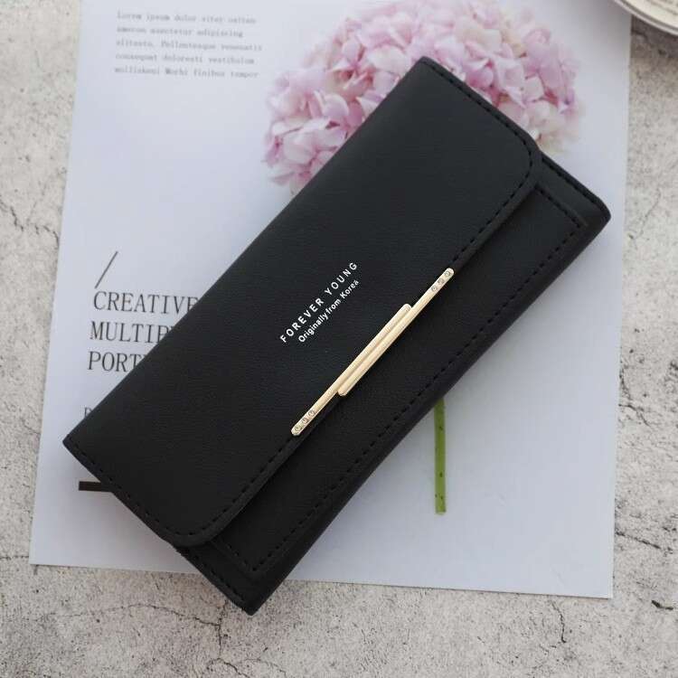 Women's Long 2024 New Korean and Japanese Style Large Capacity Multi-Card Slot Fashion Simple Versatile Foldable Clutch Wallet