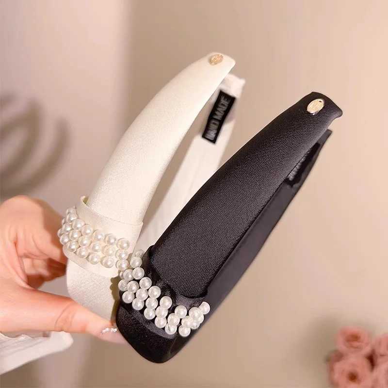 Elegant Pearls Sponge Simple Hairband for Women Girls Sweet Hair Ornament Band Hair Hoop Hair Band Fashion Hair Accessories Y250808