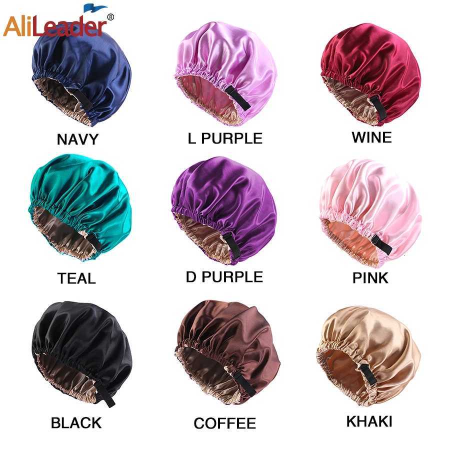 1Pcs Silk Bonnet Silk Sleep Cap Reversible Hair Bonnet for Curly Hair Adjustable Bonnets for Women Z250808