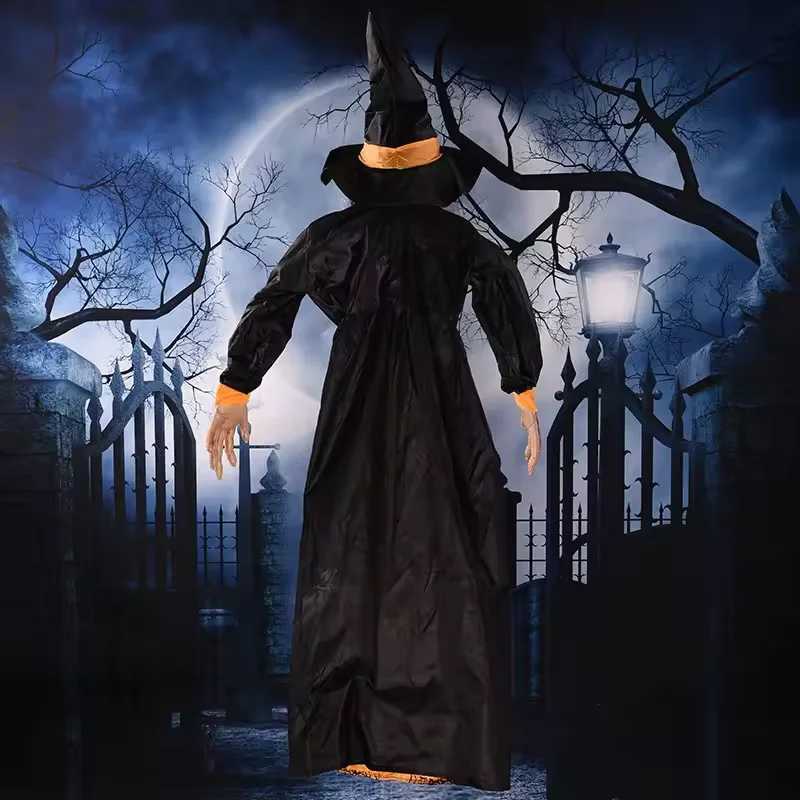 2025 Hot Halloween Decor Talking Witch Outdoor Spooky Animatronic Witch Decor Prop Red Eye Animated Witch Home Festival Decor G250913