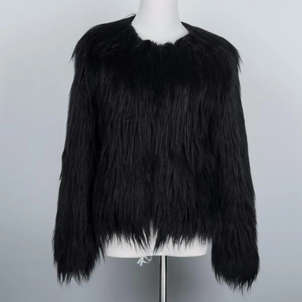 Style Furry Coat for Women Winter Warm Faux Fur Outerwear for Women Girls Long Sleeve Fluffy Coat Open Front for Women 250806