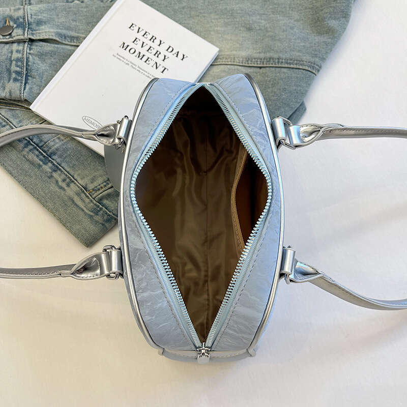 Korean Style Spring Versatile Underarm 2025 New Fashion Color-Block Casual Commuter Shoulder Boston Bag