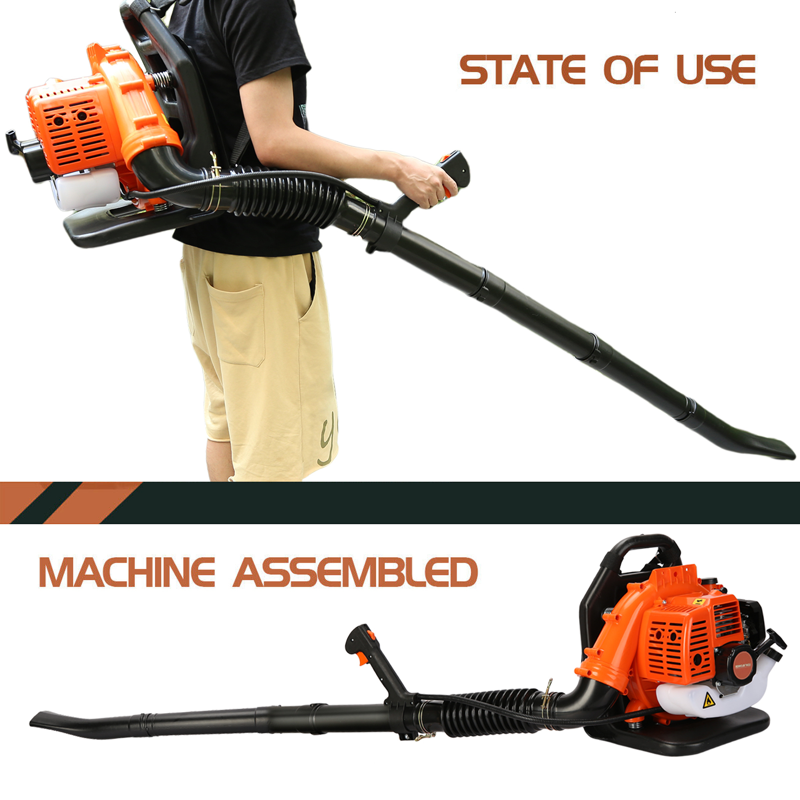 Air-cooled two-stroke gas engine, backpack blade blower, high-power two-stroke strong wind ABS garden backpack style snow blower