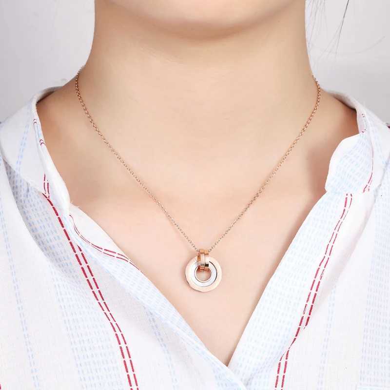 New Arrival Inner Circle White Shells And Black Enamel Ran Numeral Pendant Stainl Steel Necklace Wan S250808