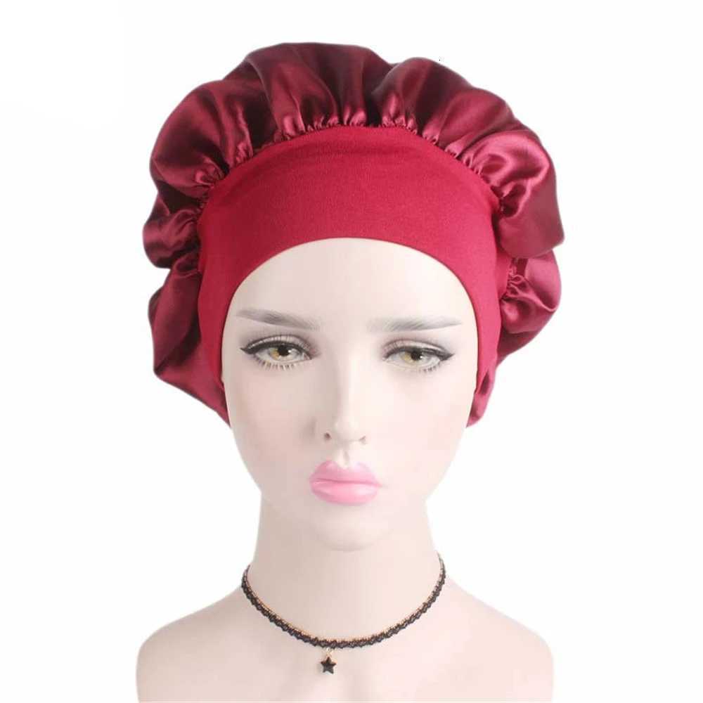 Women Men Unisex Satin Sleeping Hat Night Hair Care Bonnet Skullies Beanies Cap Z250808