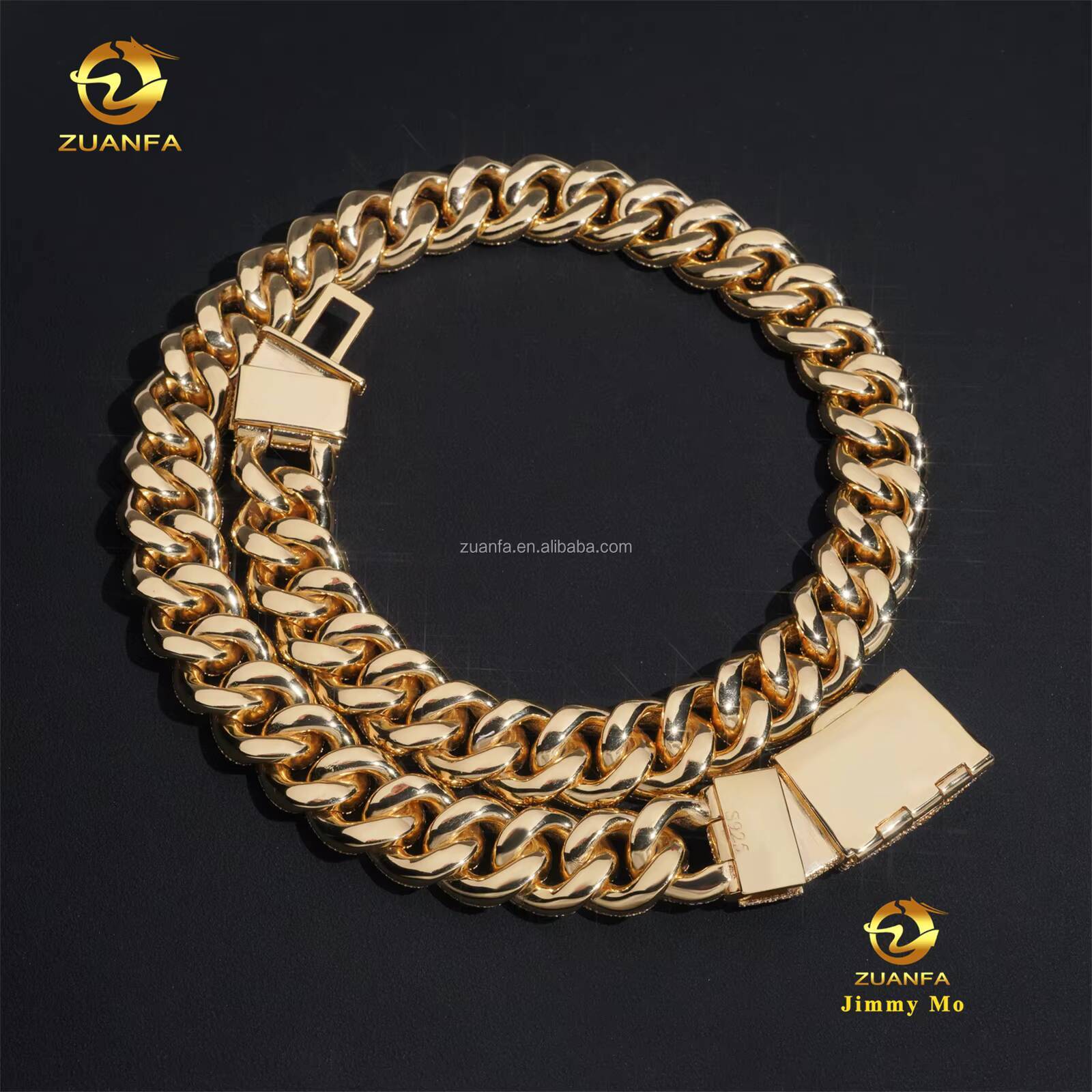 Customized Luxury Heavy 925 Solid Silver 18mm Big Guy Rapper Jewelry Iced Out Hip Hop Moissanite Diamond Miami Cuban Link Chain
