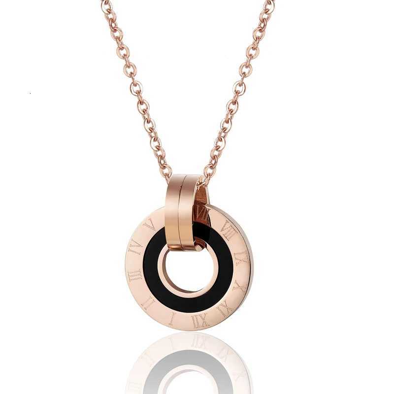New Arrival Inner Circle White Shells And Black Enamel Ran Numeral Pendant Stainl Steel Necklace Wan S250808
