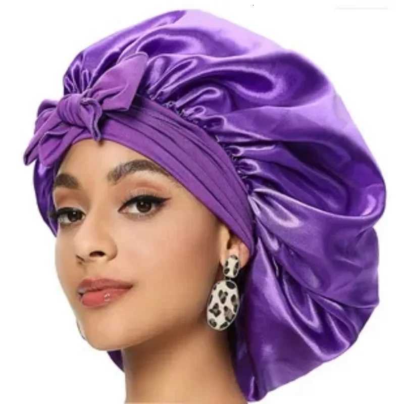 Women Silk Sleeping Cap Night Hat Head Cover Bonnet Satin For Curly Hair Care Beauty Maintenance Designer Hair Care Styling Z250808