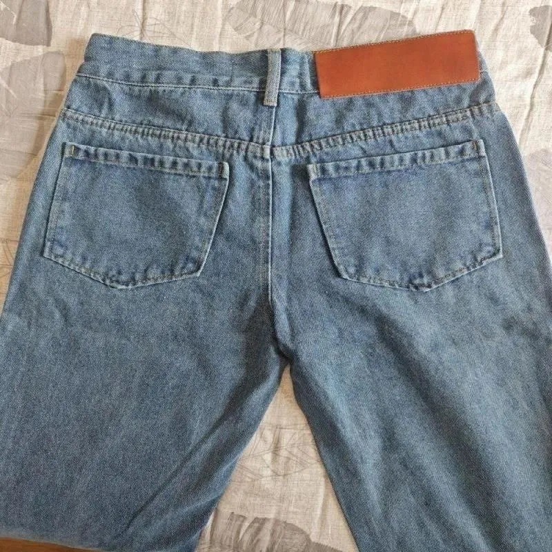 2026 New Womens Designer Blue Denim Pants Loose High Waisted Embroidered Versatile Jeans Trendy Trousers Free Shipping